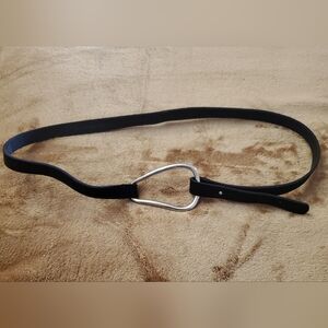 Black Suede Rodeo Boho Genuine Leather Belt Medium Made In Italy